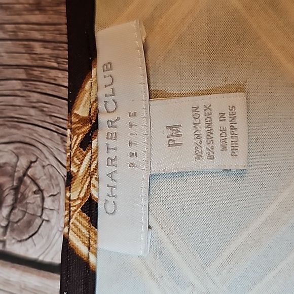 NWT CHARTER CLUB 3/4 SLEEVE BAMBOO PRINT KEYHOLE BEADED PULLOVER TOP - Picture 9 of 13